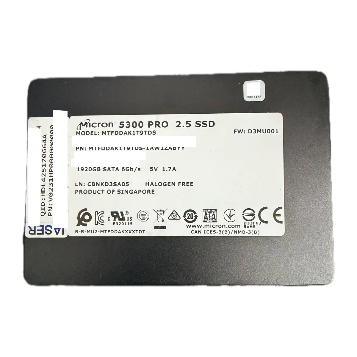 1.92TB SATA 2.5-inch read-intensive enterprise SSD real product photo