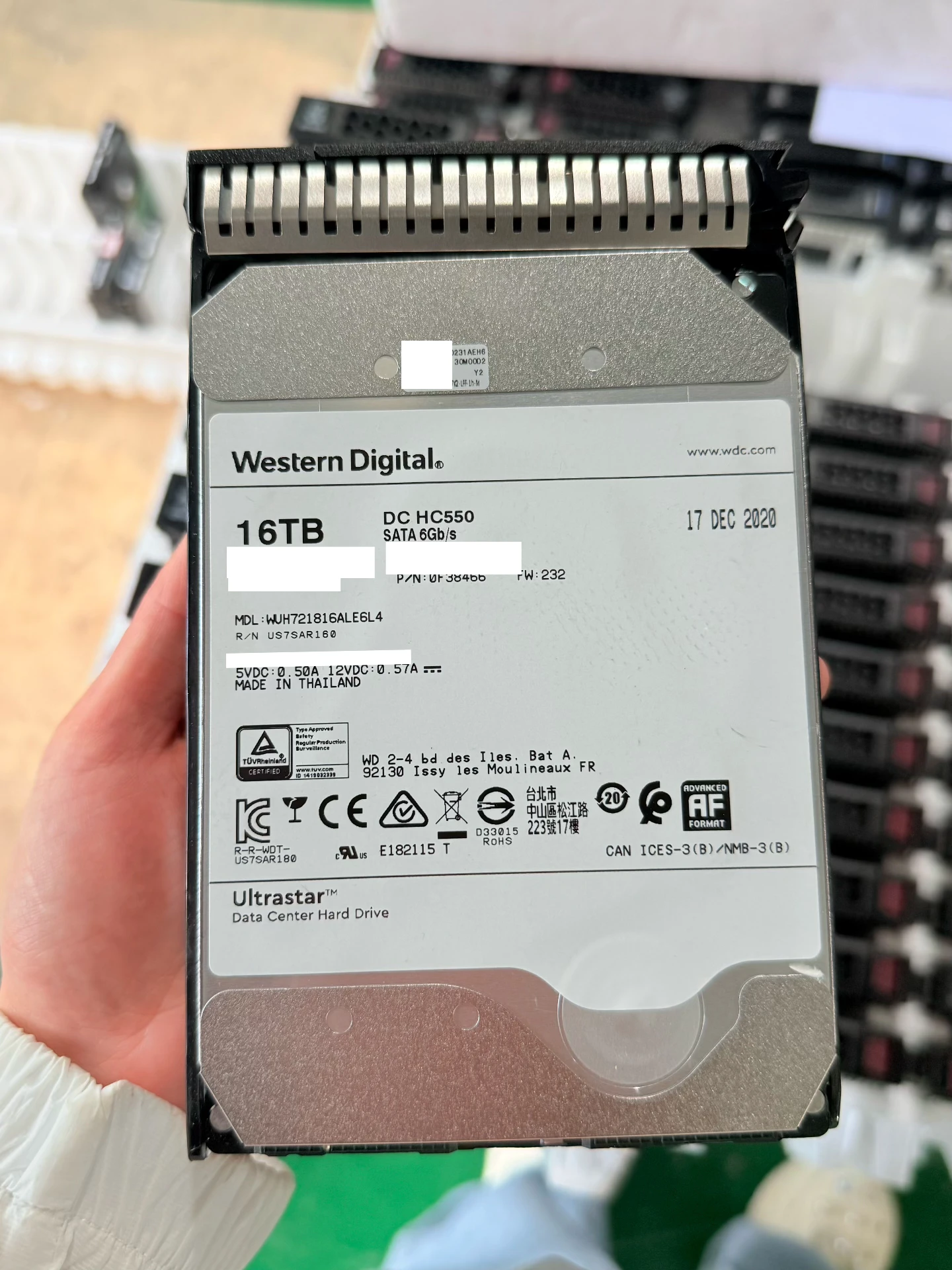 16TB SATA 3.5-inch 7.2K enterprise HDD real product photo
