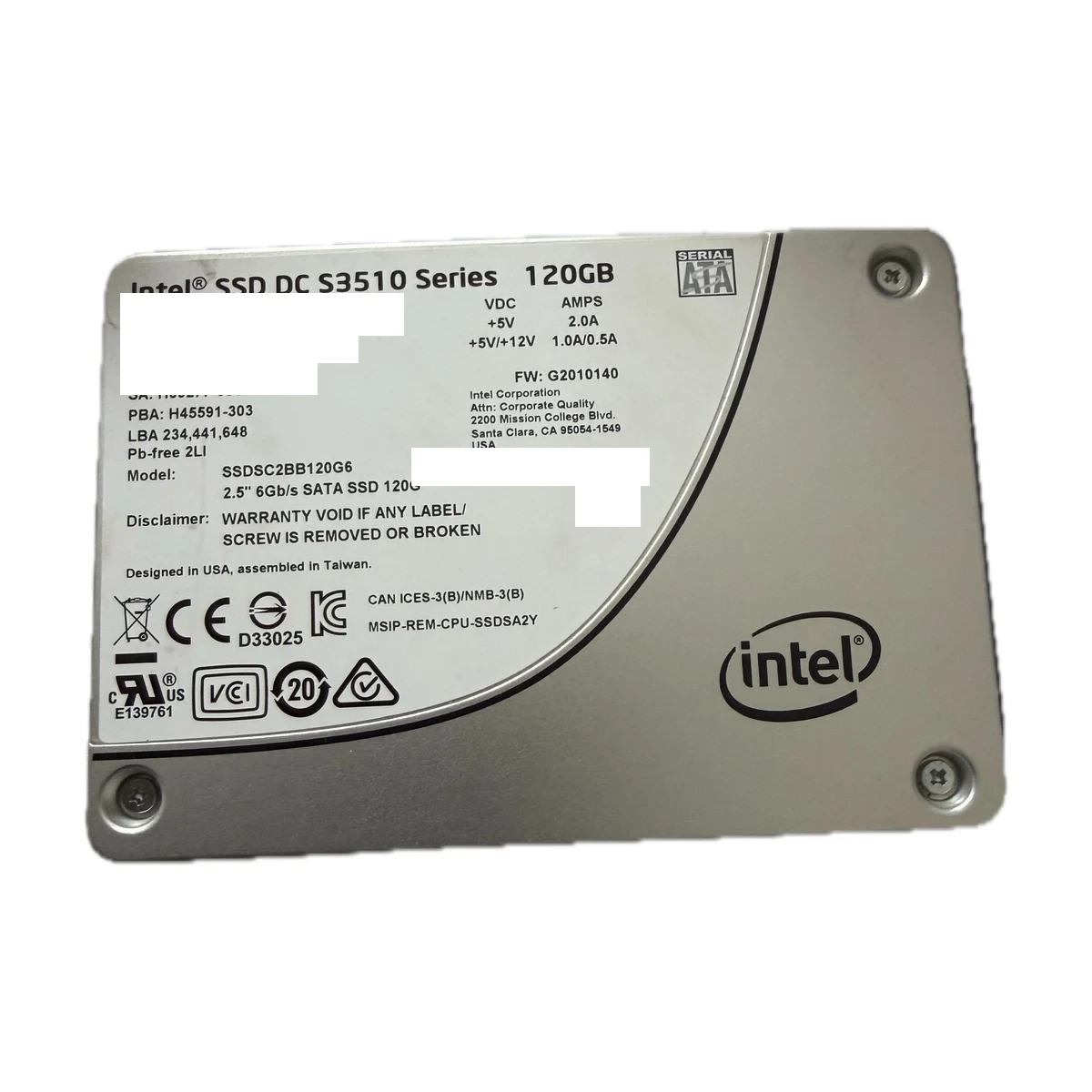 120GB SATA 2.5-inch read-intensive enterprise SSD real product photo