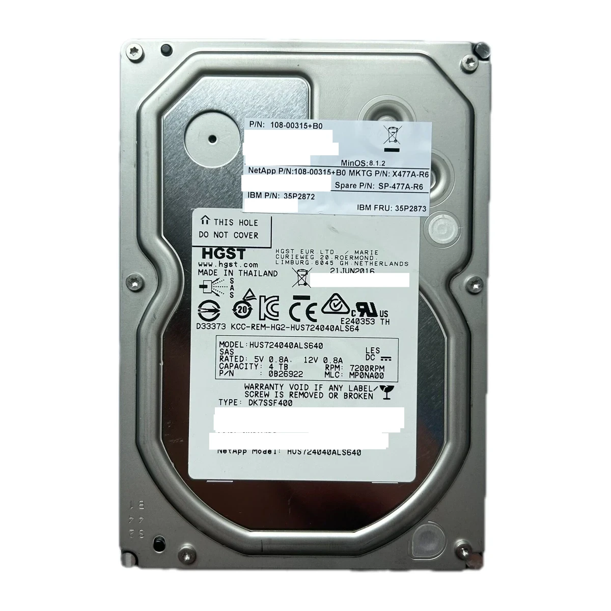 4TB SAS 3.5-inch 7.2K enterprise HDD real product photo